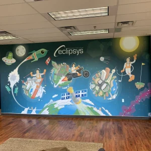wall mural of an office interior wall